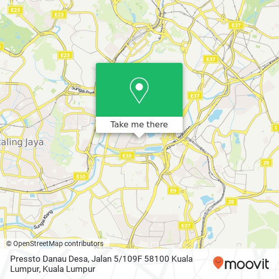 Pressto Danau Desa, Jalan 5 / 109F 58100 Kuala Lumpur map