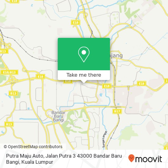 Peta Putra Maju Auto, Jalan Putra 3 43000 Bandar Baru Bangi