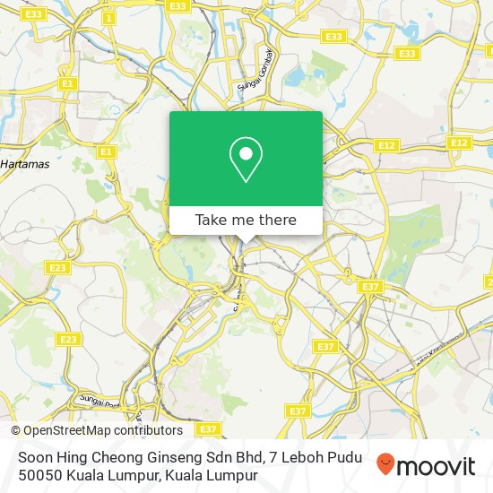 Soon Hing Cheong Ginseng Sdn Bhd, 7 Leboh Pudu 50050 Kuala Lumpur map