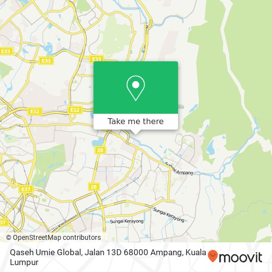Qaseh Umie Global, Jalan 13D 68000 Ampang map