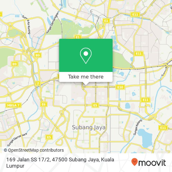 169 Jalan SS 17 / 2, 47500 Subang Jaya map