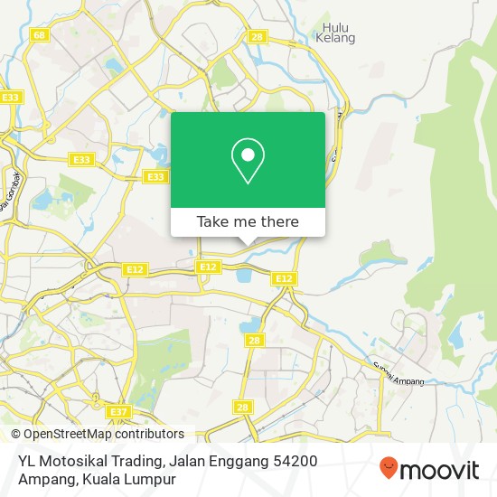 Peta YL Motosikal Trading, Jalan Enggang 54200 Ampang