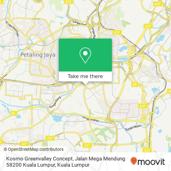 Kosmo Greenvalley Concept, Jalan Mega Mendung 58200 Kuala Lumpur map