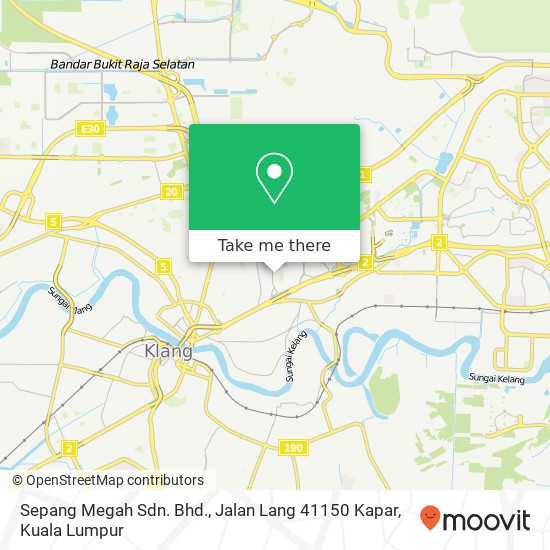 Sepang Megah Sdn. Bhd., Jalan Lang 41150 Kapar map