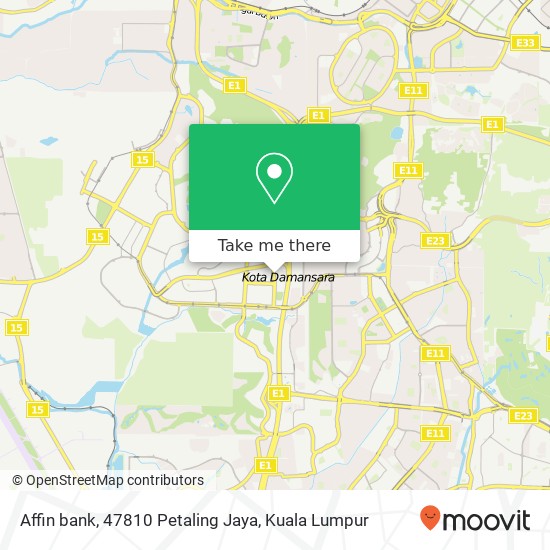 Peta Affin bank, 47810 Petaling Jaya