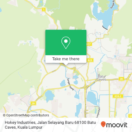 Peta Hokey Industries, Jalan Selayang Baru 68100 Batu Caves