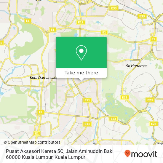 Pusat Aksesori Kereta 5C, Jalan Aminuddin Baki 60000 Kuala Lumpur map