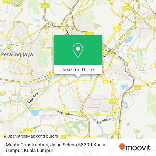 Menta Construction, Jalan Selesa 58200 Kuala Lumpur map