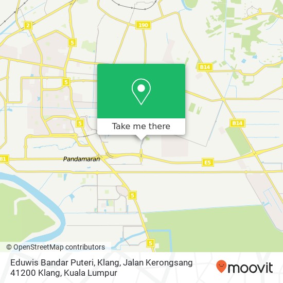 Peta Eduwis Bandar Puteri, Klang, Jalan Kerongsang 41200 Klang