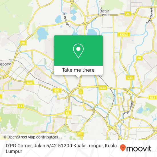 D'PG Corner, Jalan 5 / 42 51200 Kuala Lumpur map