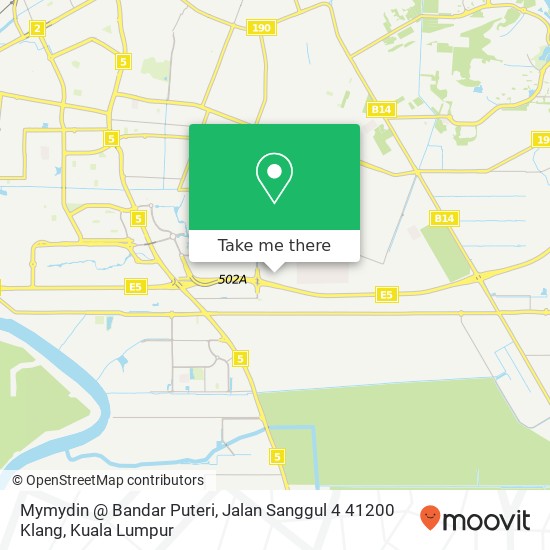Peta Mymydin @ Bandar Puteri, Jalan Sanggul 4 41200 Klang