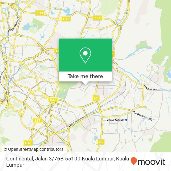 Continental, Jalan 3 / 76B 55100 Kuala Lumpur map