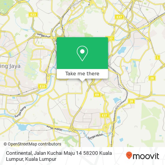 Peta Continental, Jalan Kuchai Maju 14 58200 Kuala Lumpur