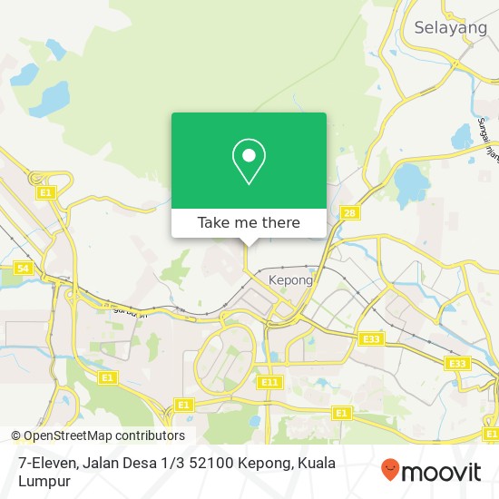 7-Eleven, Jalan Desa 1 / 3 52100 Kepong map