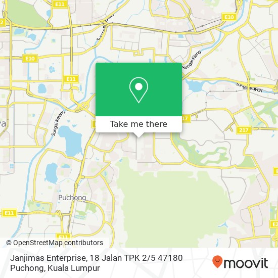 Peta Janjimas Enterprise, 18 Jalan TPK 2 / 5 47180 Puchong