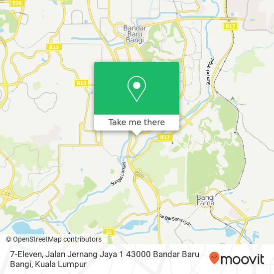 7-Eleven, Jalan Jernang Jaya 1 43000 Bandar Baru Bangi map