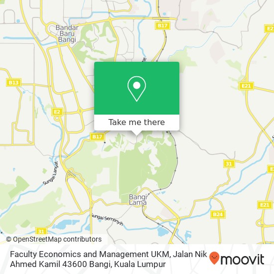 Faculty Economics and Management UKM, Jalan Nik Ahmed Kamil 43600 Bangi map