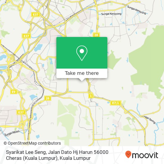 Peta Syarikat Lee Seng, Jalan Dato Hj Harun 56000 Cheras (Kuala Lumpur)