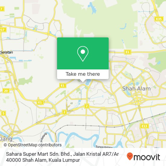 Sahara Super Mart Sdn. Bhd., Jalan Kristal AR7 / Ar 40000 Shah Alam map