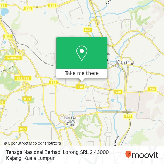 Tenaga Nasional Berhad, Lorong SRL 2 43000 Kajang map