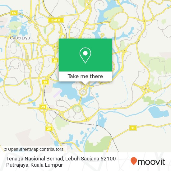 Tenaga Nasional Berhad, Lebuh Saujana 62100 Putrajaya map