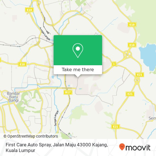 Peta First Care Auto Spray, Jalan Maju 43000 Kajang