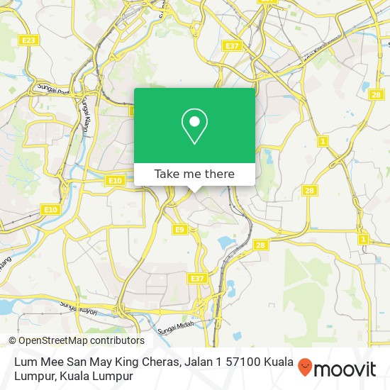Lum Mee San May King Cheras, Jalan 1 57100 Kuala Lumpur map
