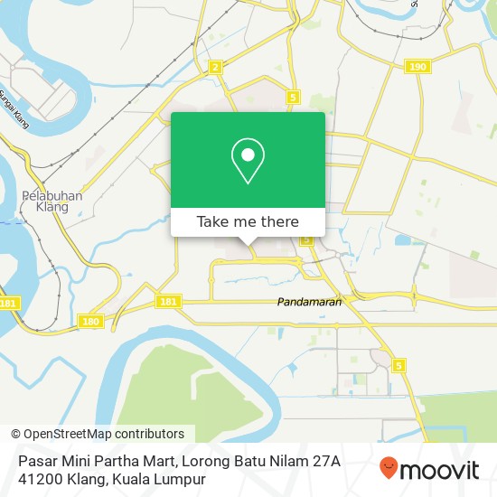 Peta Pasar Mini Partha Mart, Lorong Batu Nilam 27A 41200 Klang