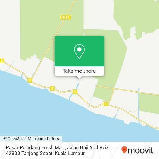 Peta Pasar Peladang Fresh Mart, Jalan Haji Abd Aziz 42800 Tanjong Sepat