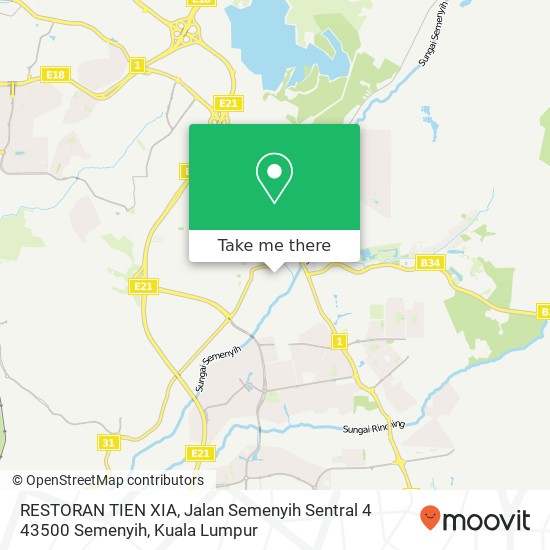 Peta RESTORAN TIEN XIA, Jalan Semenyih Sentral 4 43500 Semenyih