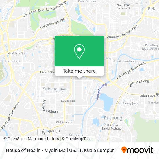 House of Healin - Mydin Mall USJ 1 map