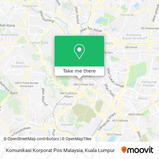 Komunikasi Korporat Pos Malaysia map