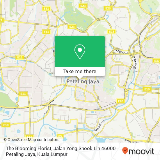 Peta The Blooming Florist, Jalan Yong Shook Lin 46000 Petaling Jaya