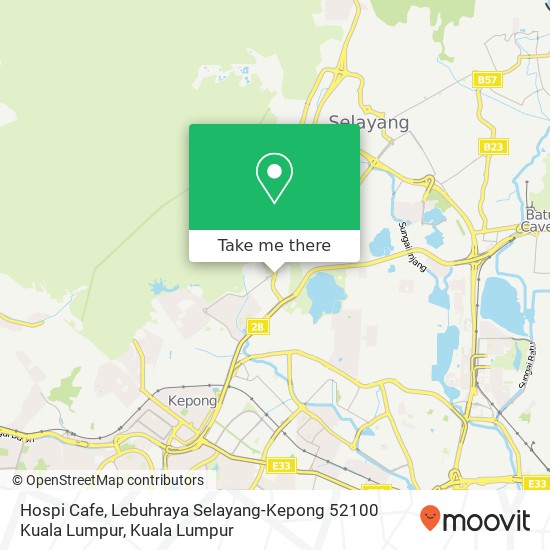 Peta Hospi Cafe, Lebuhraya Selayang-Kepong 52100 Kuala Lumpur