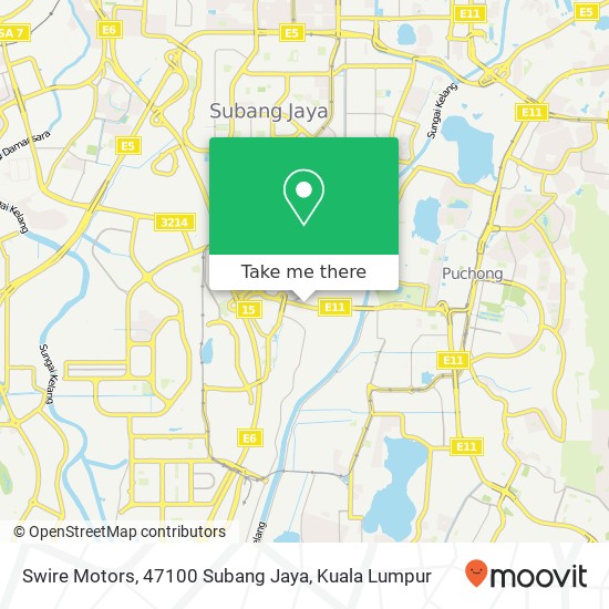 Peta Swire Motors, 47100 Subang Jaya