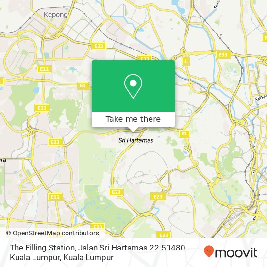 Peta The Filling Station, Jalan Sri Hartamas 22 50480 Kuala Lumpur