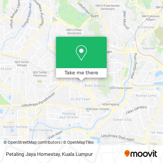 Peta Petaling Jaya Homestay