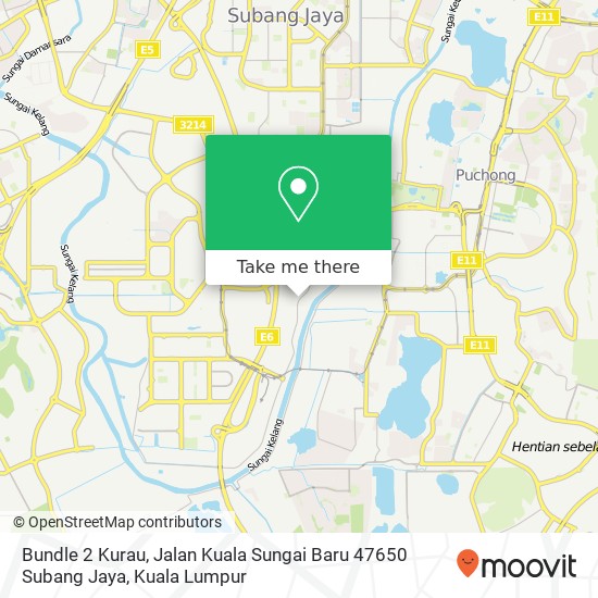 Peta Bundle 2 Kurau, Jalan Kuala Sungai Baru 47650 Subang Jaya
