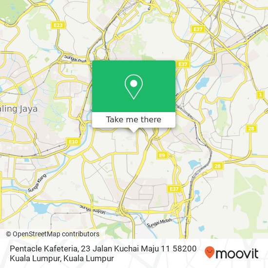 Peta Pentacle Kafeteria, 23 Jalan Kuchai Maju 11 58200 Kuala Lumpur