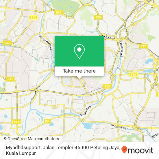 Peta Myadhdsupport, Jalan Templer 46000 Petaling Jaya