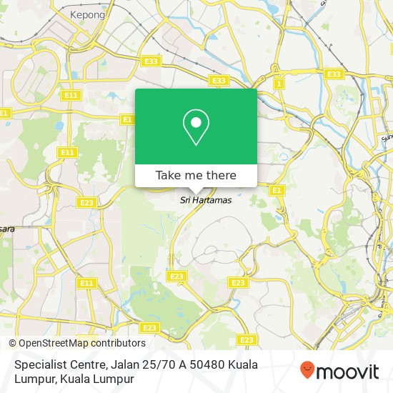 Specialist Centre, Jalan 25 / 70 A 50480 Kuala Lumpur map