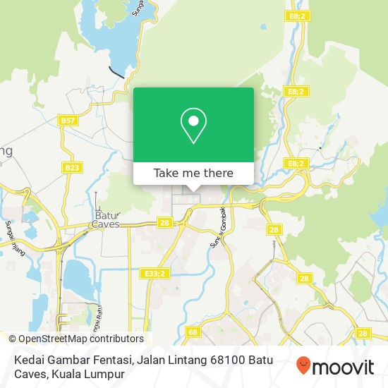 Peta Kedai Gambar Fentasi, Jalan Lintang 68100 Batu Caves