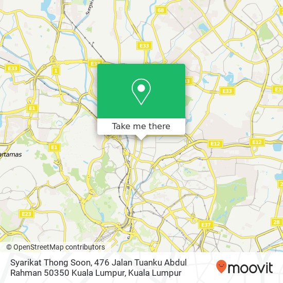 Syarikat Thong Soon, 476 Jalan Tuanku Abdul Rahman 50350 Kuala Lumpur map