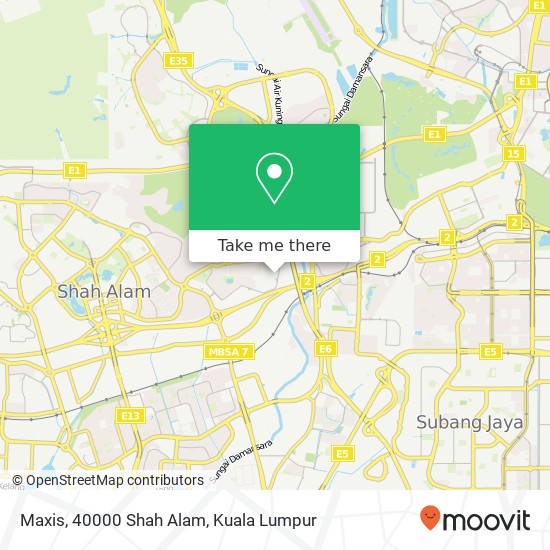 Peta Maxis, 40000 Shah Alam