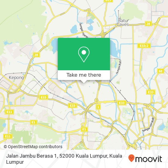 Jalan Jambu Berasa 1, 52000 Kuala Lumpur map