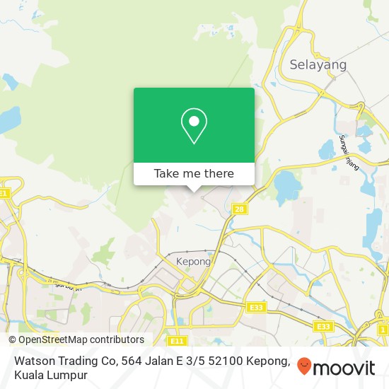 Peta Watson Trading Co, 564 Jalan E 3 / 5 52100 Kepong