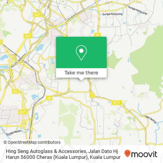 Hing Seng Autoglass & Accessories, Jalan Dato Hj Harun 56000 Cheras (Kuala Lumpur) map