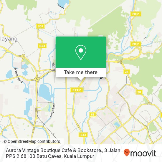 Aurora Vintage Boutique Cafe & Bookstore., 3 Jalan PPS 2 68100 Batu Caves map