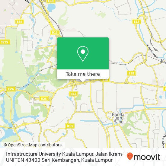 Infrastructure University Kuala Lumpur, Jalan Ikram-UNITEN 43400 Seri Kembangan map