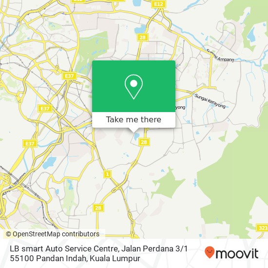 Peta LB smart Auto Service Centre, Jalan Perdana 3 / 1 55100 Pandan Indah